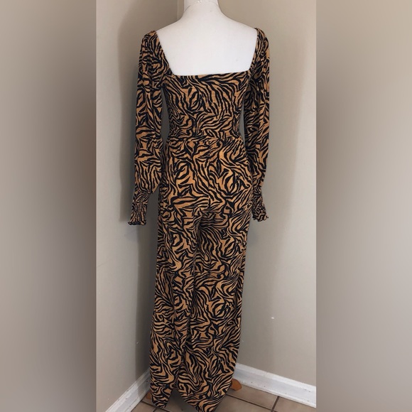 Anthropologie Kachel x Anthro Tiger Striped Wide Leg Jumpsuit,GUC,Size-2 - Picture 5 of 14